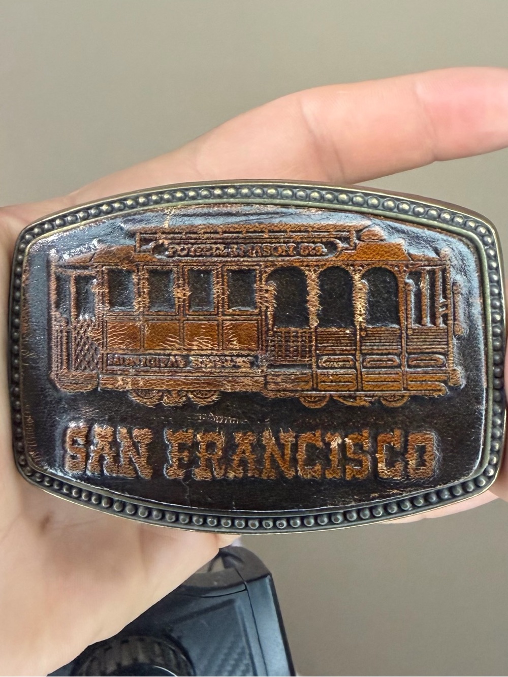 Vintage 70’s San Francisco Trolley Cable Car Oden Inc. Belt Buckle